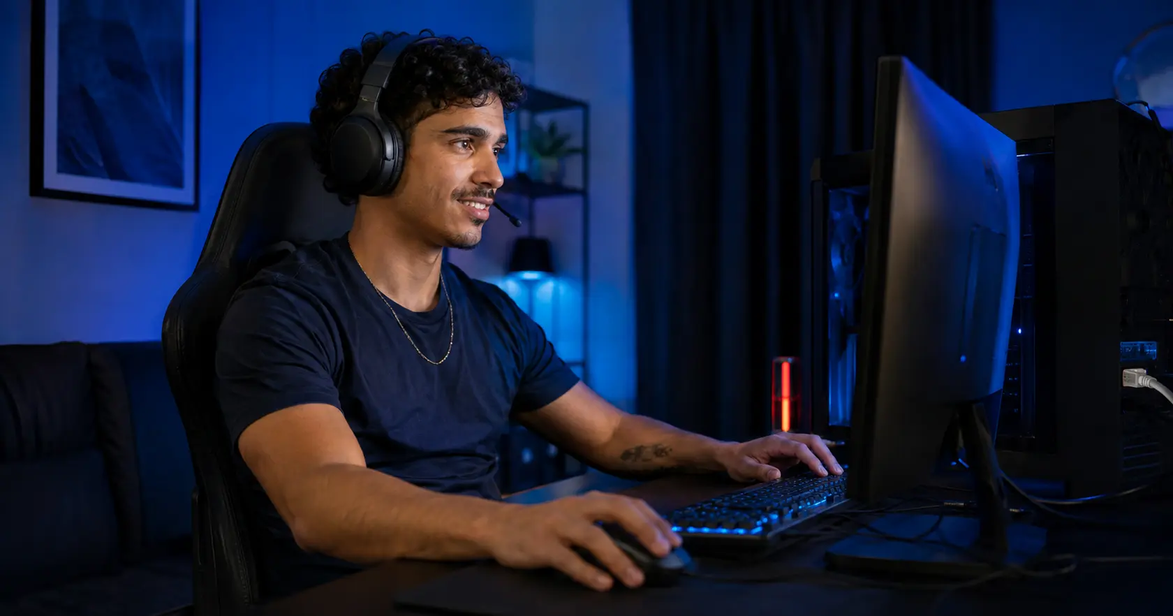 Jogador em um setup conectado